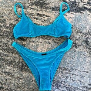 Triangl Swim Andrea Bikini top and bottom in color “ocean” NWOT